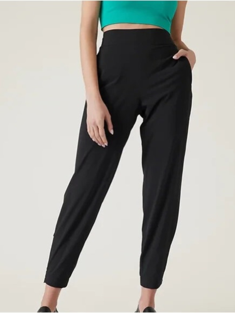 Athleta Brooklyn Heights High Rise Joggers Black 16 Travel Pants